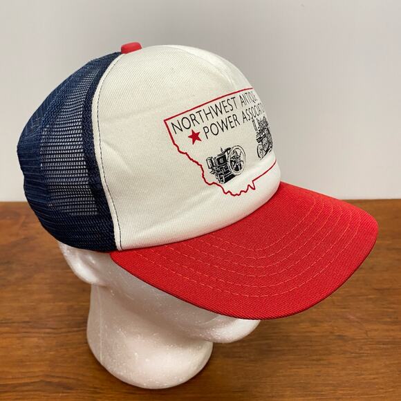 Vintage New Era Montana Antique Power‎ Association Snapback Cap Trucker Hat USA - Picture 1 of 10